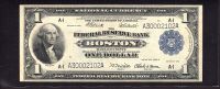 Fr.710, 1918 $1 Boston Federal Reserve Bank Note, A30002102A, VF/XF